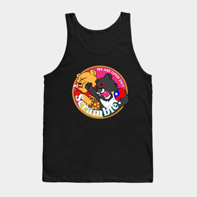 TAIWAN Formosan Bear Punches China - Taiwan Airforce Badge - Scramble! - WE ARE OPEN 24/7 - TAIWAN INDEPENDENCE SOLIDARITY  - PROTEST CHINA Tank Top by ProgressiveMOB